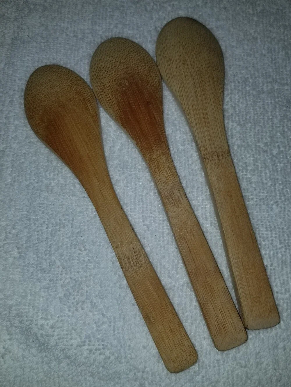 Vintage Set of 3 Pampered Chef Wooden Spoons Approx 8 Inches Natural Wood
